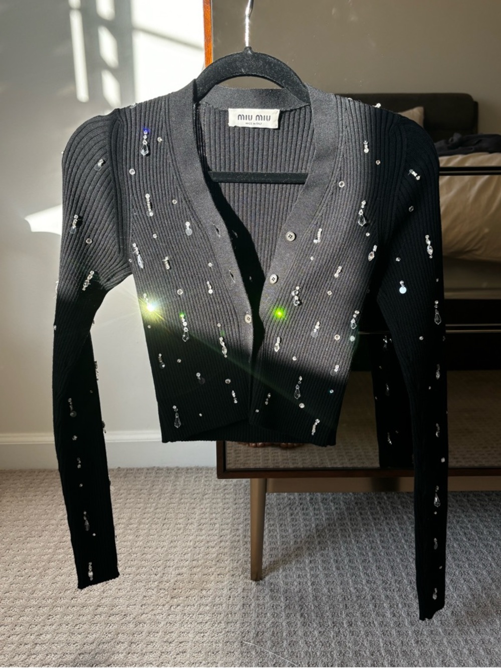 Miu Miu 2002 wool crystal-embellished cardigan
